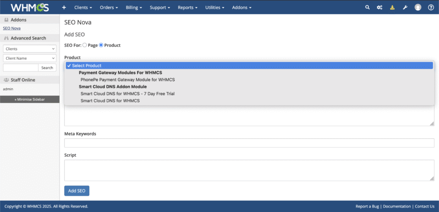 SEO Nova - SEO Meta and Sitemap Manager for WHMCS - Image 5