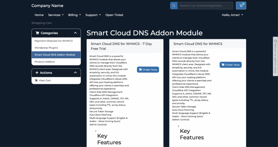 Blue Nova - Client area Theme for WHMCS - Image 7