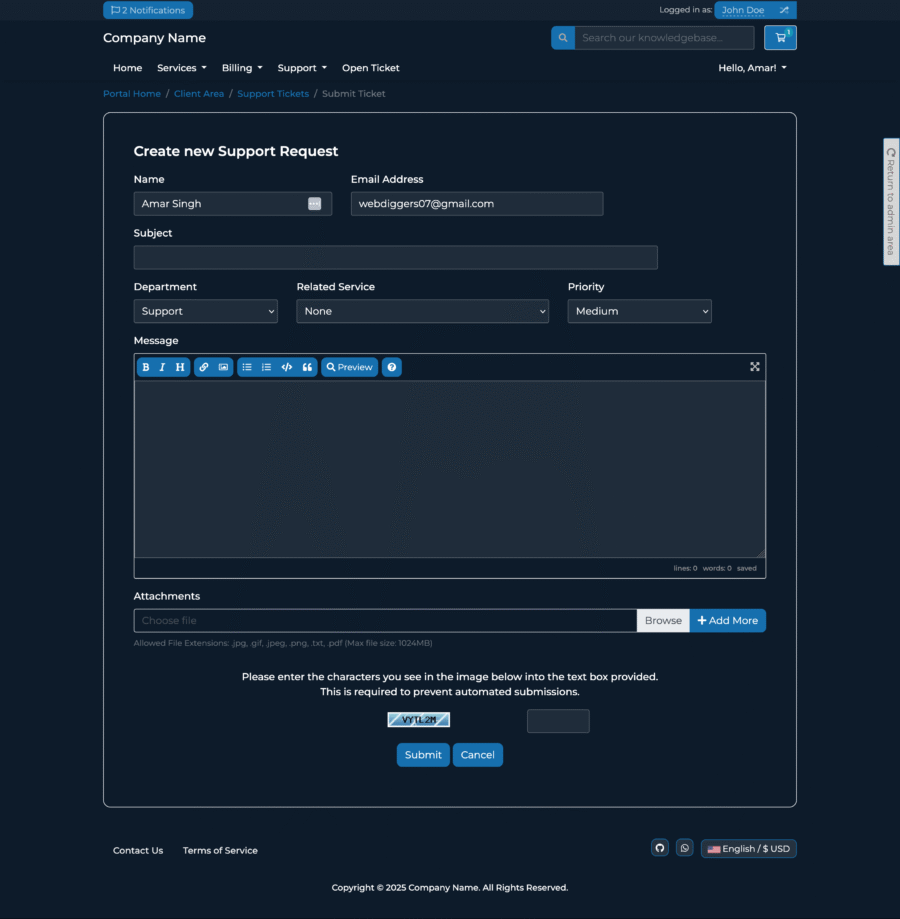 Blue Nova - Client area Theme for WHMCS - Image 8