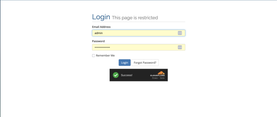 login page cloudflare turnstile