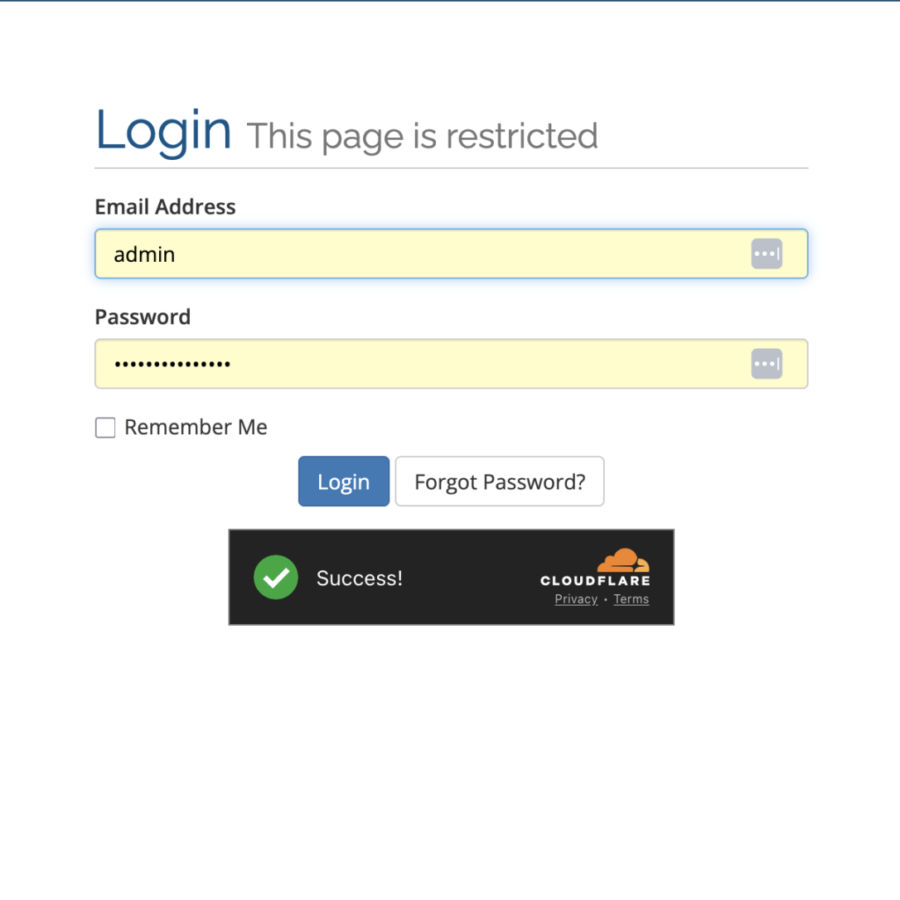 login page cloudflare turnstile