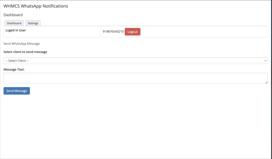Whatsapp Notifications for whmcs - after login