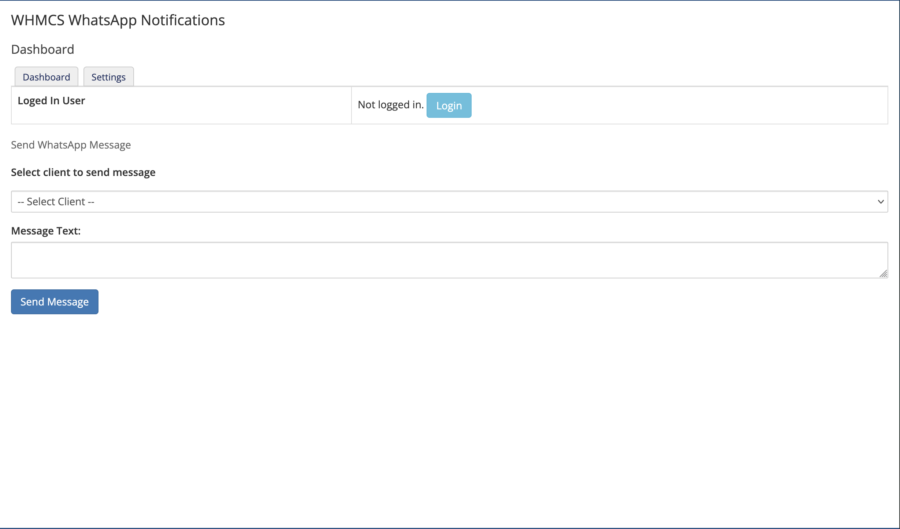 Whatsapp Notifications for whmcs - before login