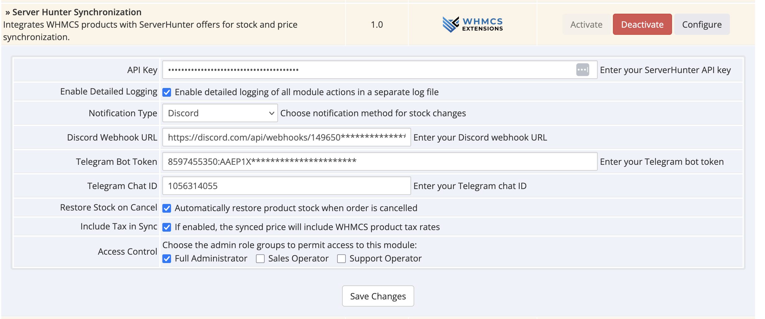 ServerHunter Sync Module for WHMCS - Image 3