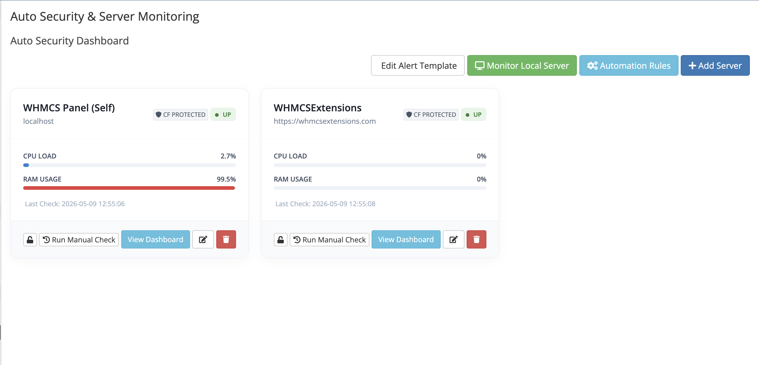 Auto Security & Server Monitoring Module for WHMCS - Image 3